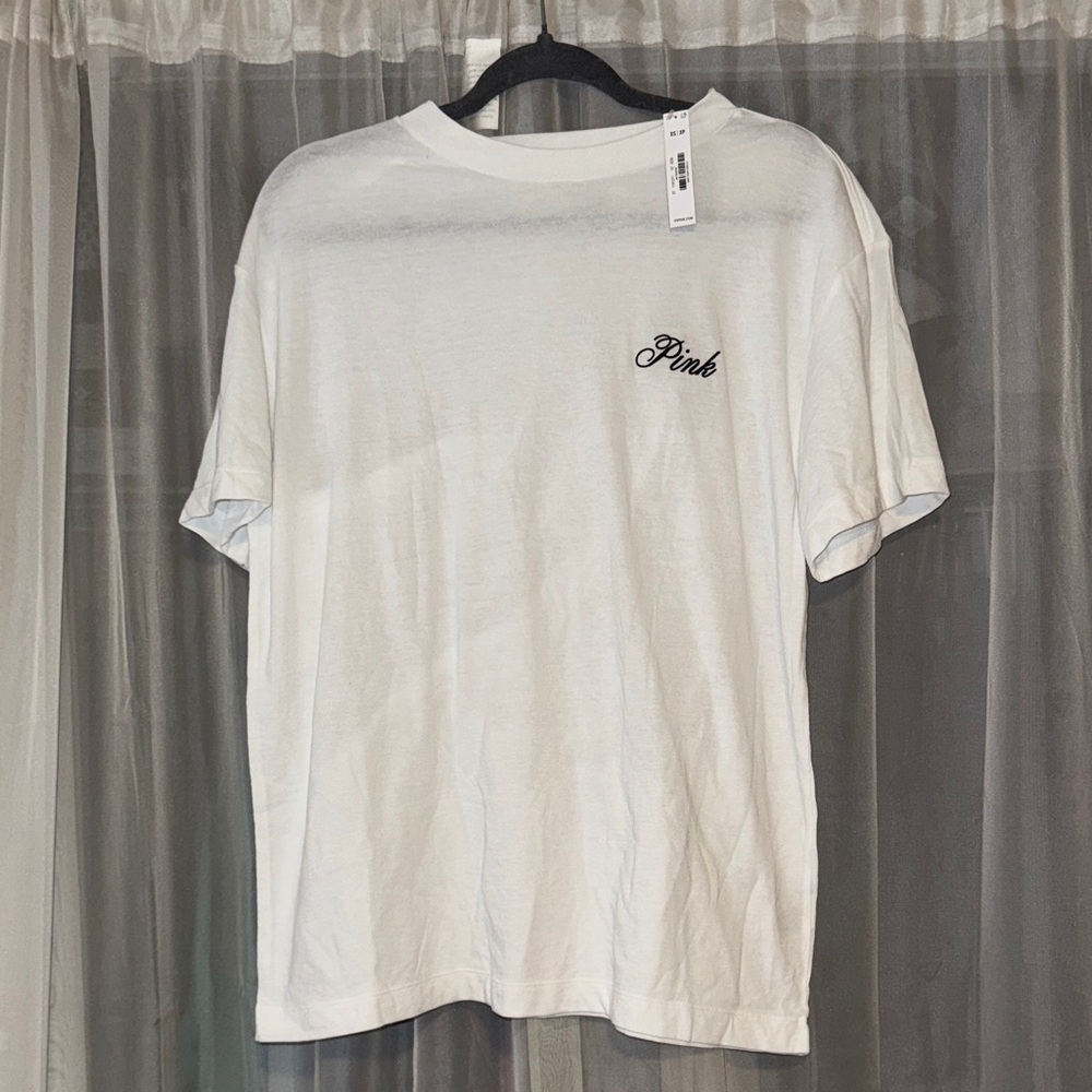 Victoria Secret Pink Oversized White Graphic T-Shirt